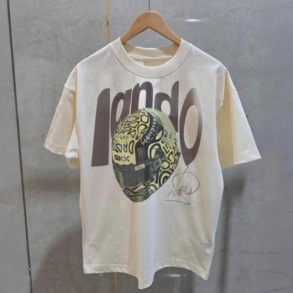 Cream And White Streetwear Inspired T Shirt Size M